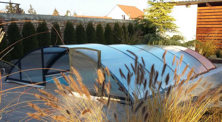 Zastřešení bazénu POOLOR Classic barvy antracit